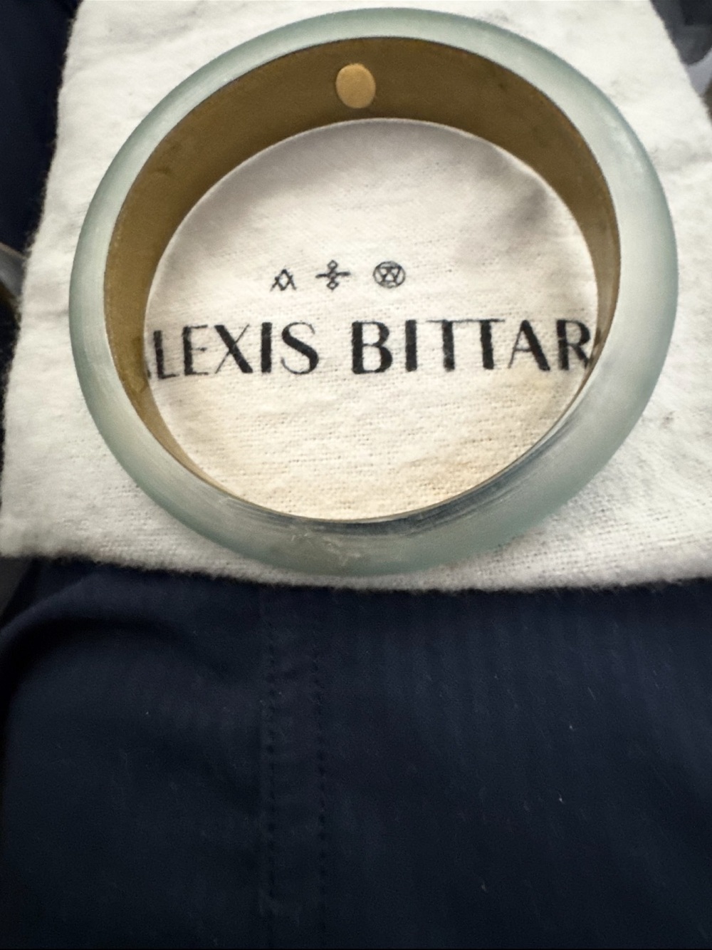 Alexis Bittar Frosted Seafoam Lucite Bangle